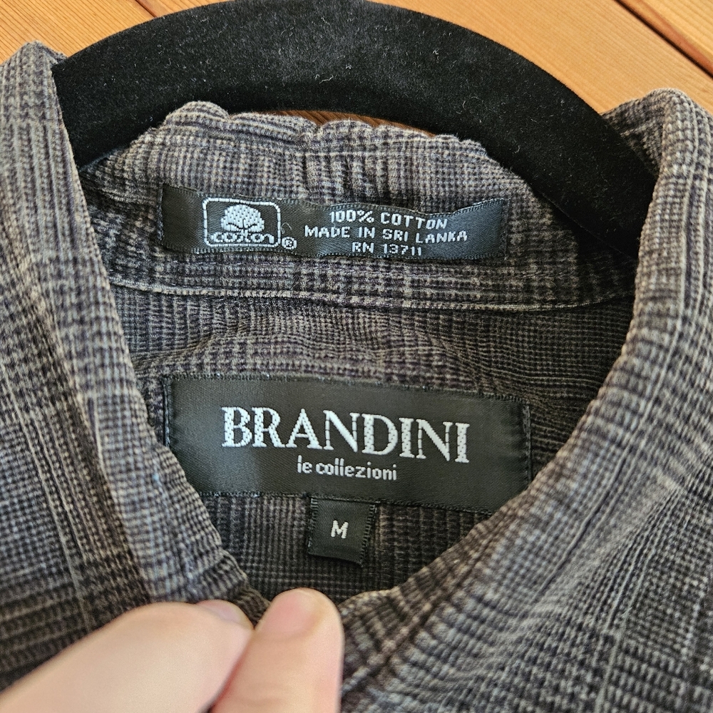 Vintage Brandini Cotton Corduroy Checkered Plaid Button Down - Picture 3 of 4